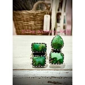 Sonoran Gold  Turquoise Bypass Bezel Sterling Four Stone Ring Size 7